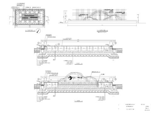  现代主入口水景节点大样图 