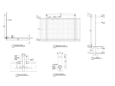  围网围墙标准段节点大样 