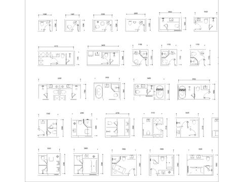  100款厕所洗手间CAD图库 