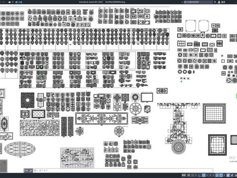  拼花图案 地面拼花 雕花CAD施工图 