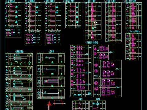  常用螺钉螺栓表 CAD图例大全 