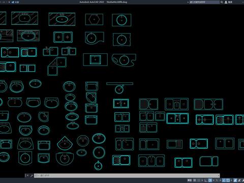  台盆平面CAD图库 