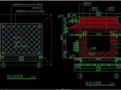  防腐木亭子节点图 