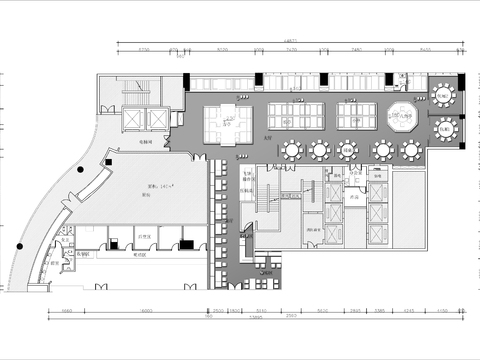  800㎡新疆餐厅cad平面图 