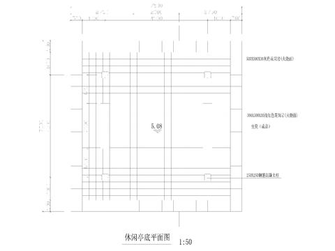  采光板顶休闲方亭cad详图 