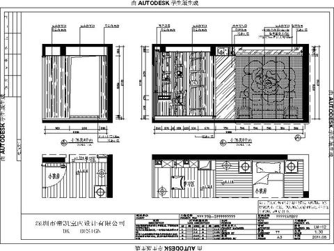  现代风2房2厅住宅装修施工图 