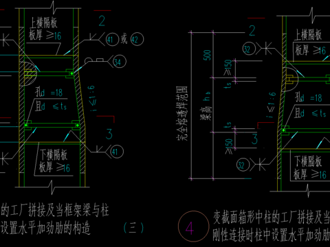 方管柱cad节点大样图 