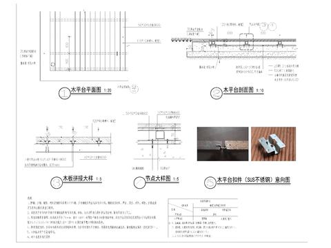  木平台通用大样 平面节点大样图 