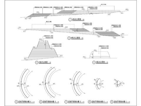  小区水景cad大样图 