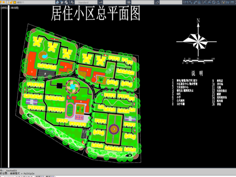  居住小區(qū)總規(guī)劃圖CAD施工圖 