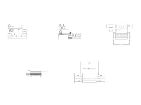  CAD床类 书桌书架床平面 立面 侧面cad图库 
