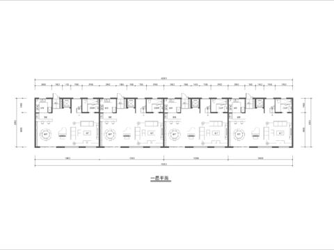  三层联排别墅cad平面图 