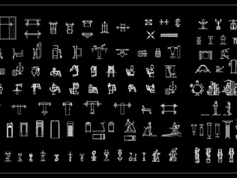  最新最全健身器材cad图库 