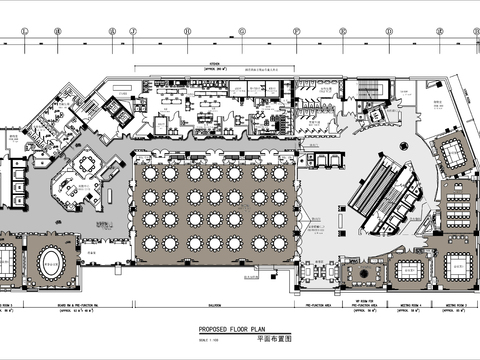  酒店宴会厅会议室cad平面图 