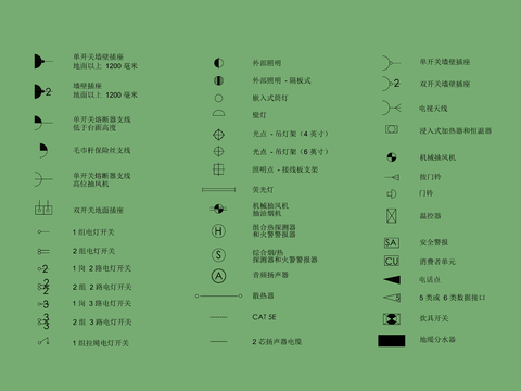  电器图例cad图库 