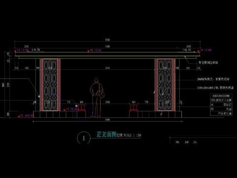  新中式廊架CAD施工圖 