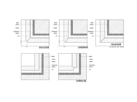  石材湿贴阴阳角大样图 