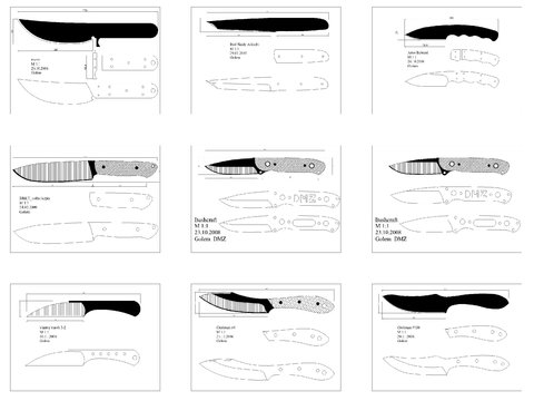  冷兵器刀cad图库 
