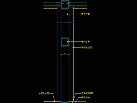  钢架墙节点图CAD施工图 