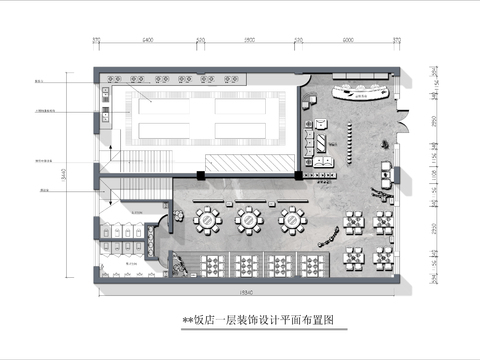  500㎡两层饭店cad平面图 