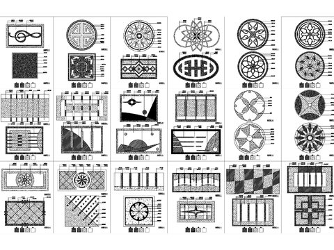  地面拼图库设计cad施工图 