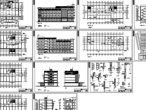  辦公樓建筑CAD施工圖 