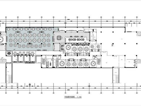  酒楼餐厅cad平面图 
