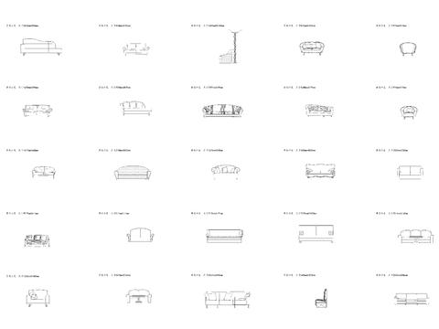  单体沙发cad图库 