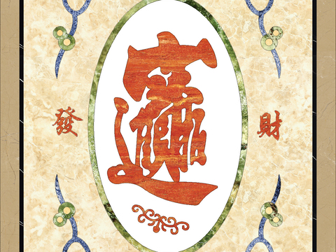  大理石水刀拼花 