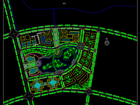  景观规划cad平面图 