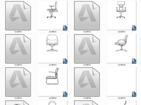  办公桌会议及洽谈桌cad图库 