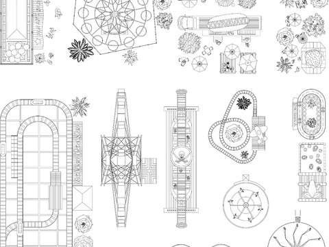  游乐场顶式图CAD图纸 