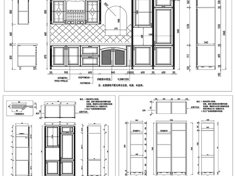  橱柜设计素材cad图库 