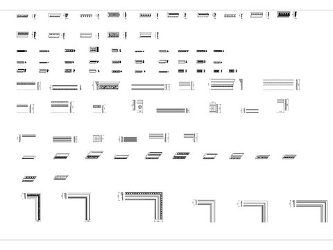  木线石膏线踢脚线设计cad施工图 