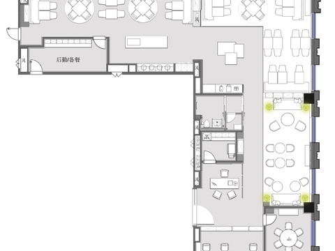  280sqm五星级酒店行政酒廊平面图cad施工图 
