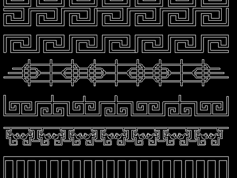  精品中式花格元素施工图 