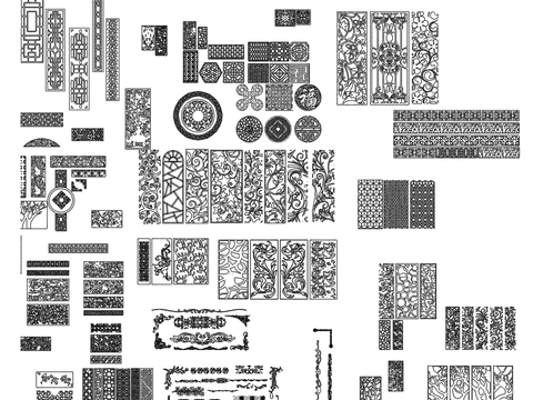  镂空雕花CAD图库 
