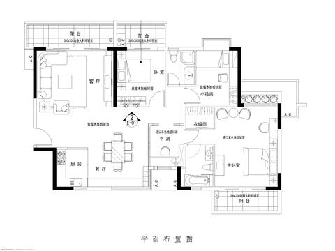  四室两厅两卫大平层CAD施工图 