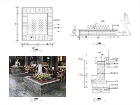  9组现代景观坐凳cad图库 