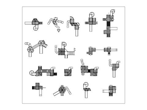  滑梯游乐设施cad图库 