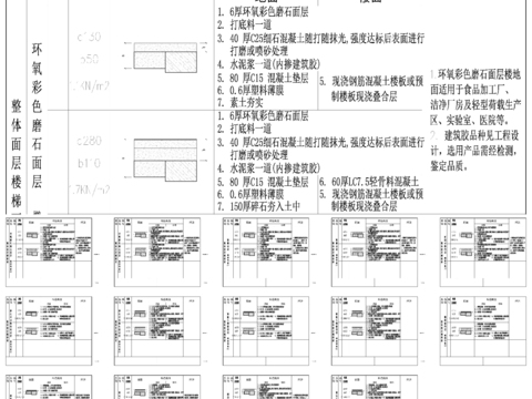  地坪材料构造做法cad图库 