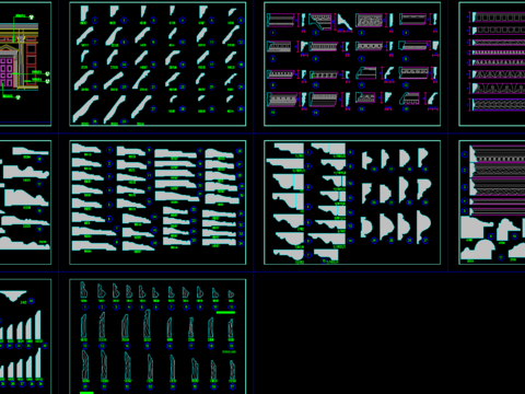  标准角线天花线cad图库 
