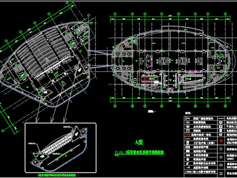  智能会议系统设备摆位图及系统cad施工图 