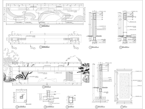  住宅景墙cad大样图 