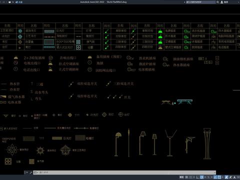  常用灯具cad图库 