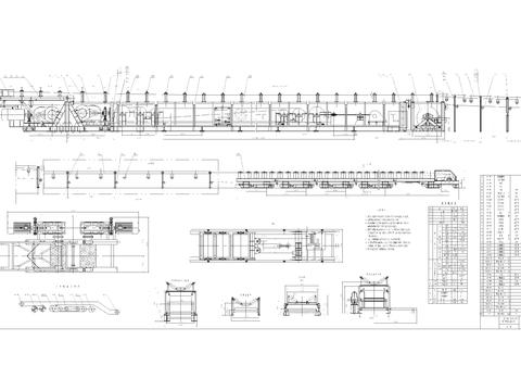  可伸缩皮带输送机CAD机械图节点大样 