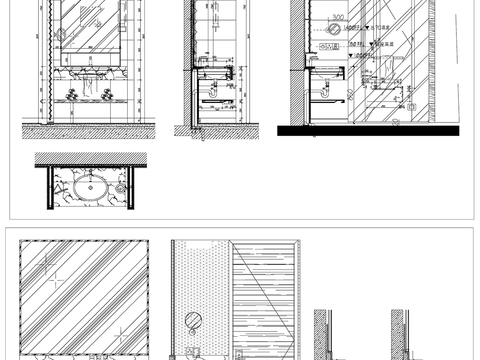  洗手池洗手台cad图库 