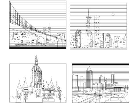  写艺建筑画cad图库 