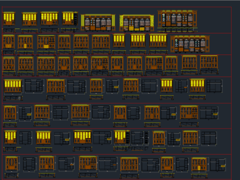  整木家居设计模块cad图库 