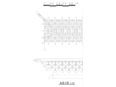  角柱 柱头 斗拱cad立面图 